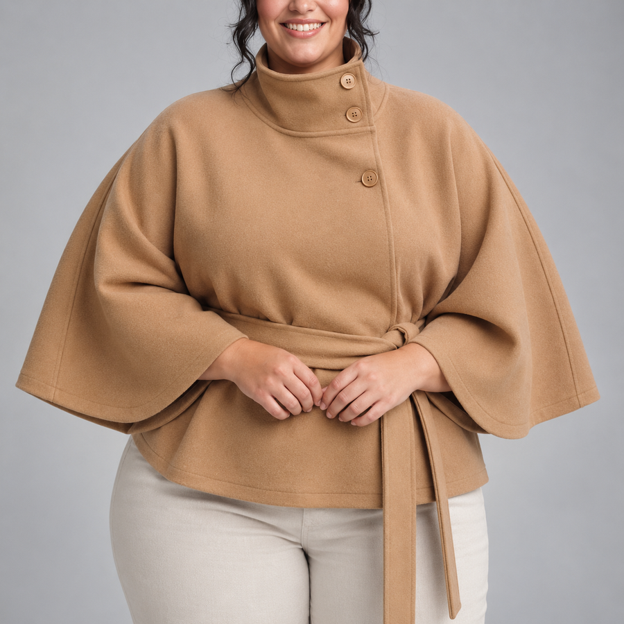 Charlotte | Belted Cape Coat