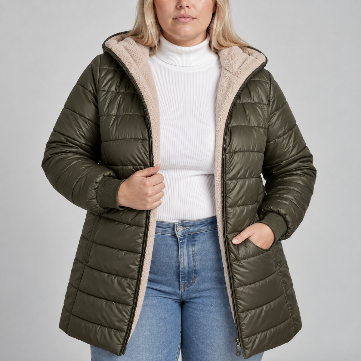 Elara | Sherpa Lined Puffer Jacket