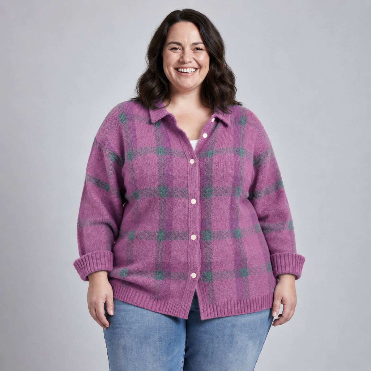 Danique | Cloud-Soft Plaid Button-Up