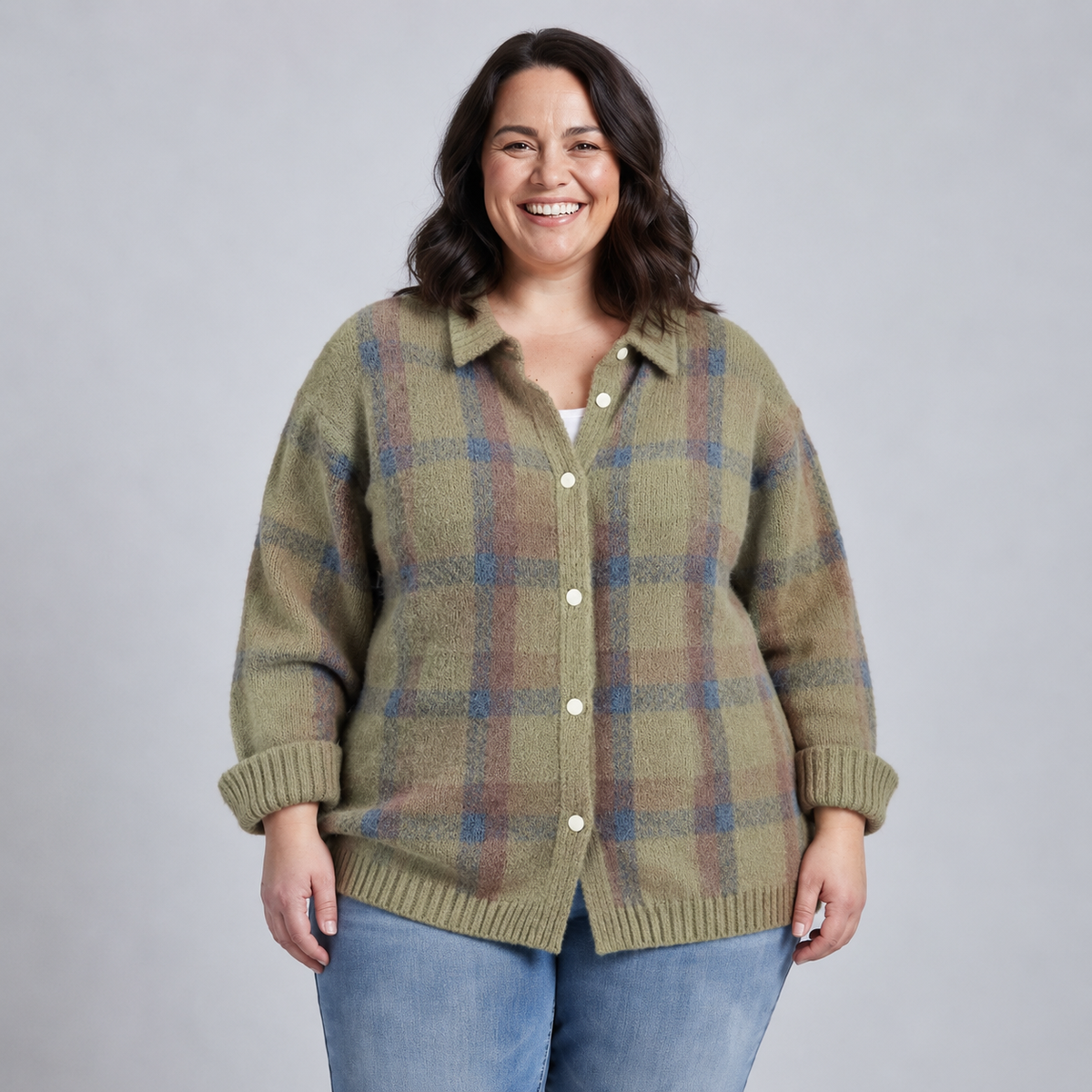 Danique | Cloud-Soft Plaid Button-Up
