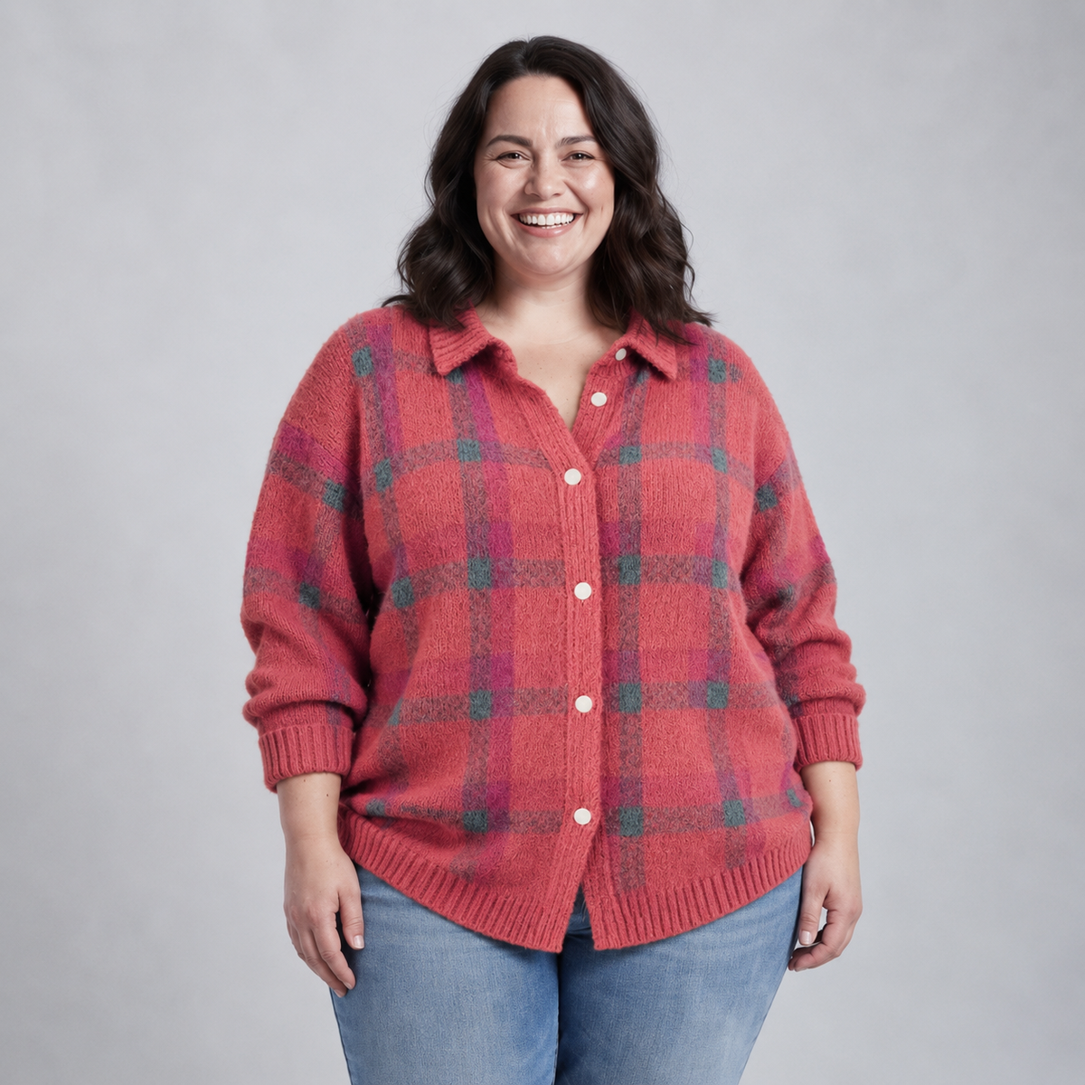 Danique | Cloud-Soft Plaid Button-Up