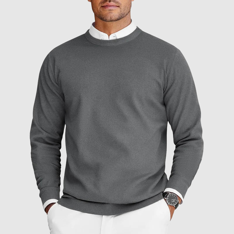 Corvyn Soft-Touch Crew Neck Sweater in grey