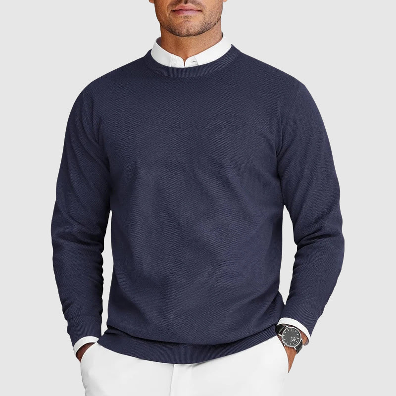 Corvyn Soft-Touch Crew Neck Sweater in blue