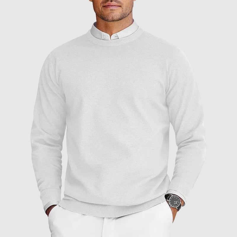 Corvyn Soft-Touch Crew Neck Sweater in white