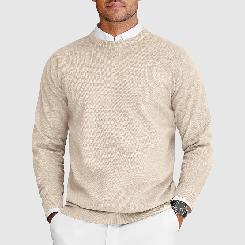 Corvyn Soft-Touch Crew Neck Sweater in beige