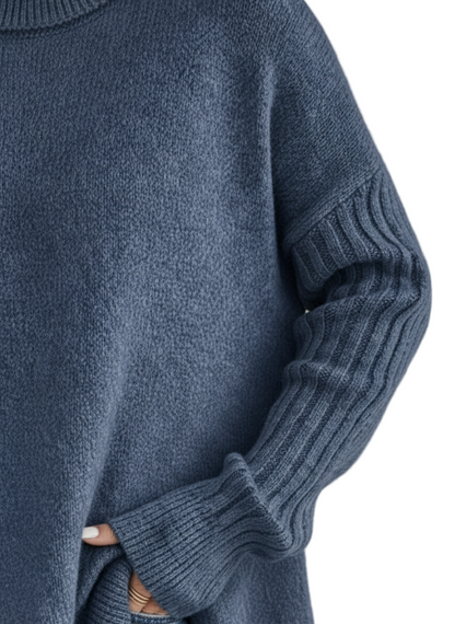 NAOMI – COZY ASYMMETRICAL TURTLENECK SWEATER