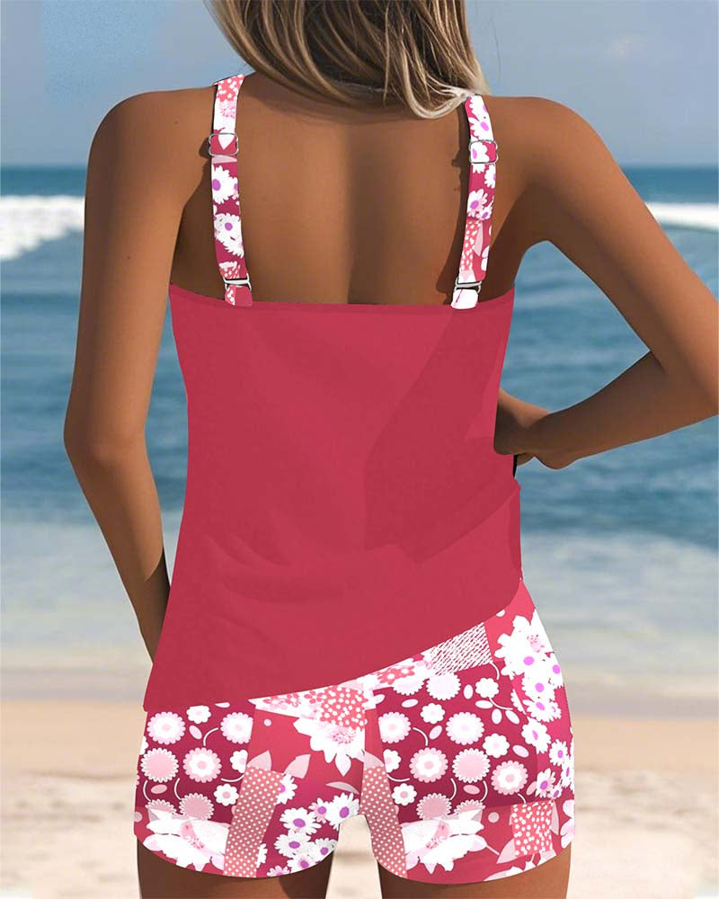Lena | Dames Tweedelig Badpak Bloemen Strand Zomer Short Tankini