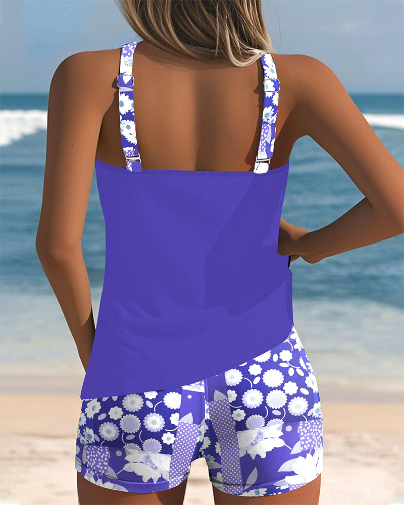 Lena | Dames Tweedelig Badpak Bloemen Strand Zomer Short Tankini