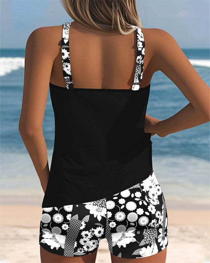 Lena | Dames Tweedelig Badpak Bloemen Strand Zomer Short Tankini