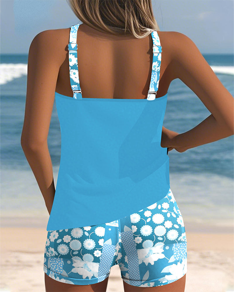 Lena | Dames Tweedelig Badpak Bloemen Strand Zomer Short Tankini