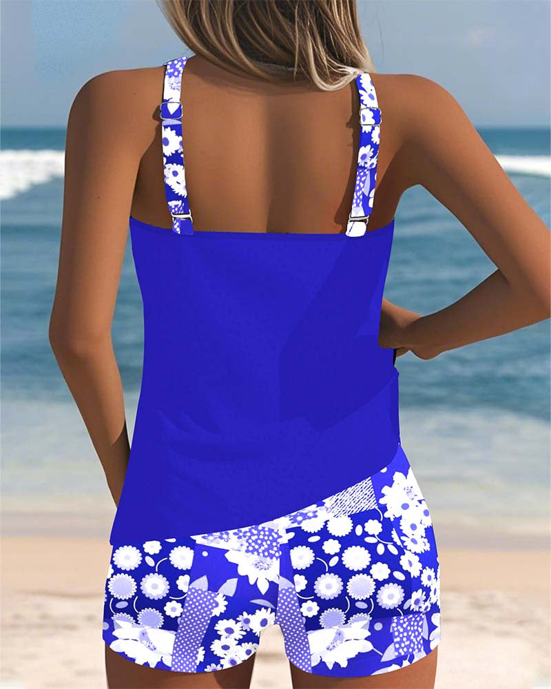 Lena | Dames Tweedelig Badpak Bloemen Strand Zomer Short Tankini