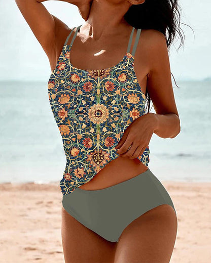 Luna | Dames Bohemian Tankini Set Kleurrijk Zomer
