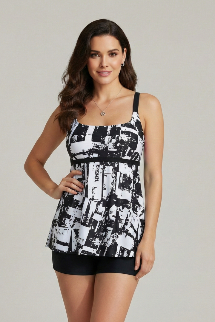 Marit | Dames Bedrukte Tankini Set met Broekje Zomer