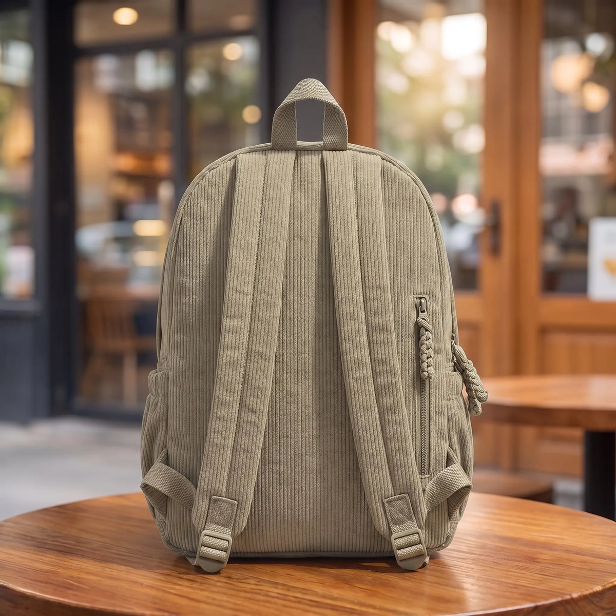NEUTRAL CORDUROY BACKPACK