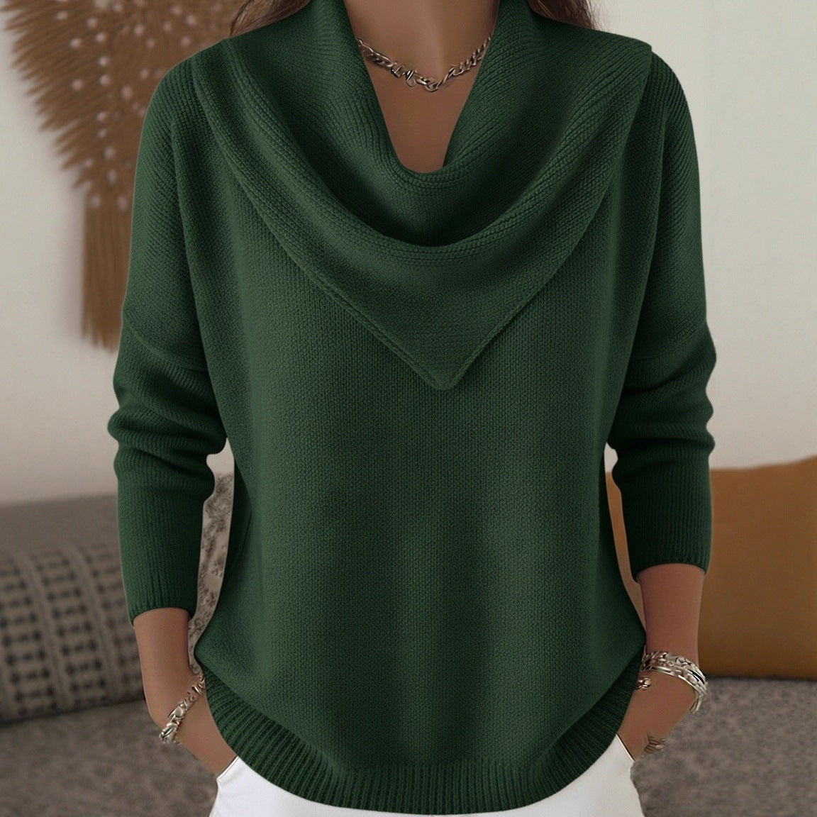 Mila™ | Relaxed Cowl-Neck Knit Sweater