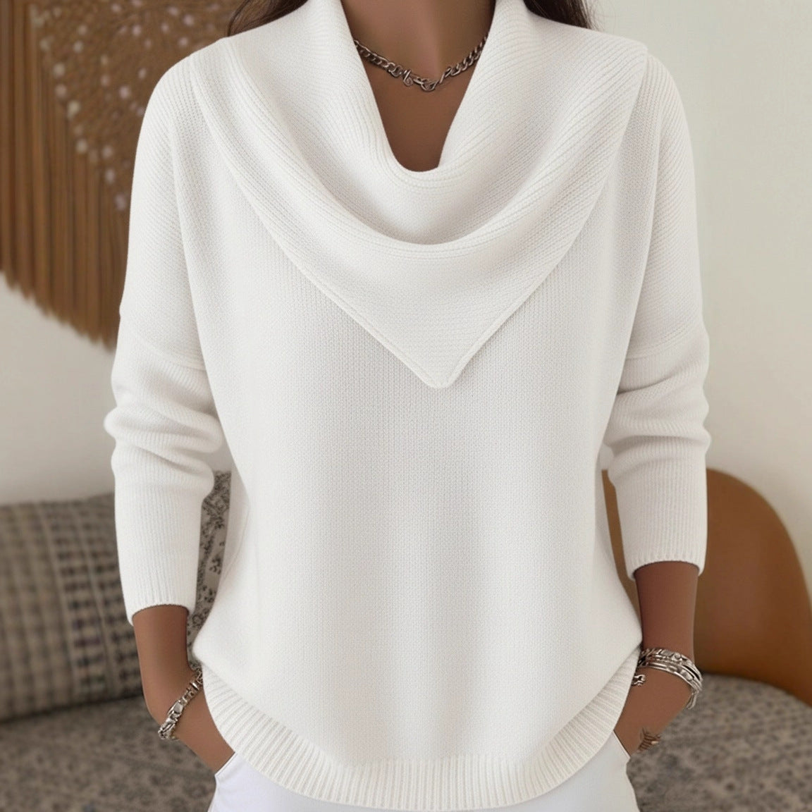 Mila™ | Relaxed Cowl-Neck Knit Sweater