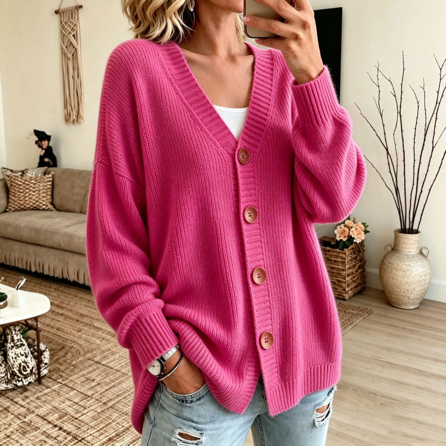 Longline Cardigan Wooden Buttons