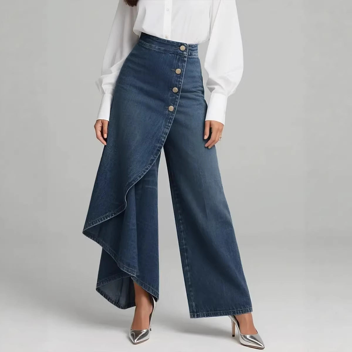 Wide Leg Denim Pants Elara