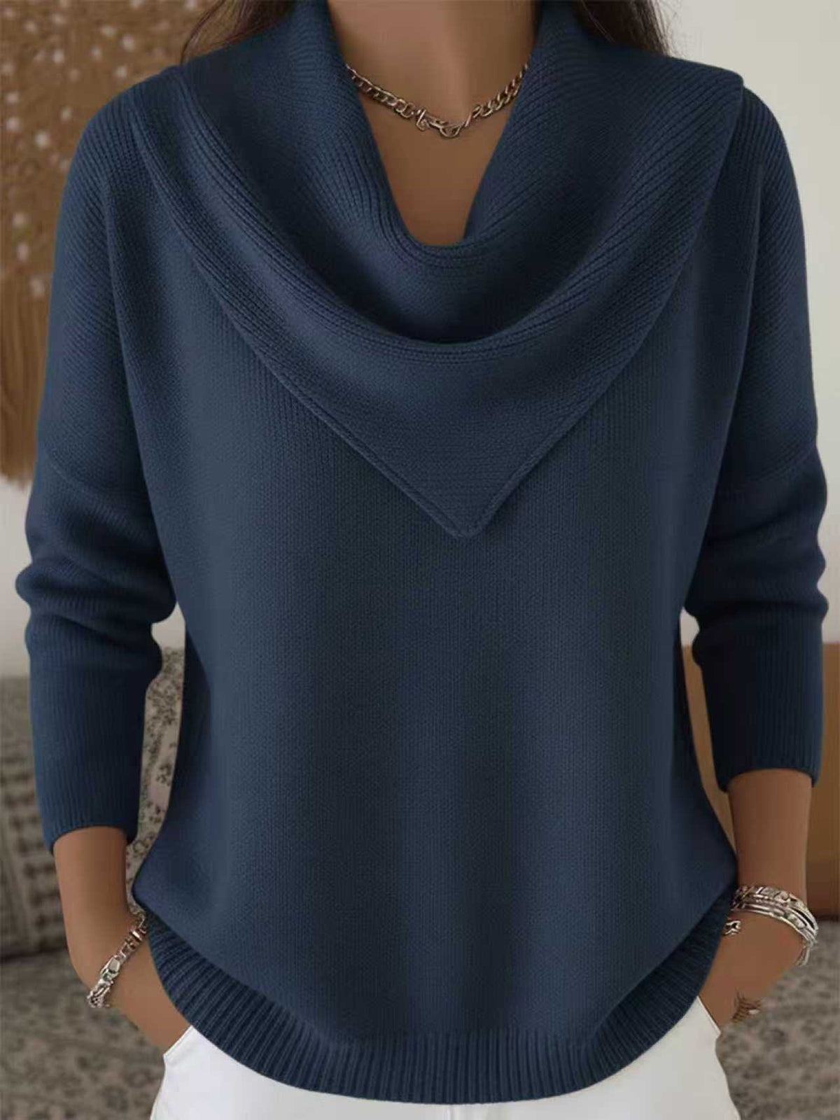 Mila™ | Relaxed Cowl-Neck Knit Sweater
