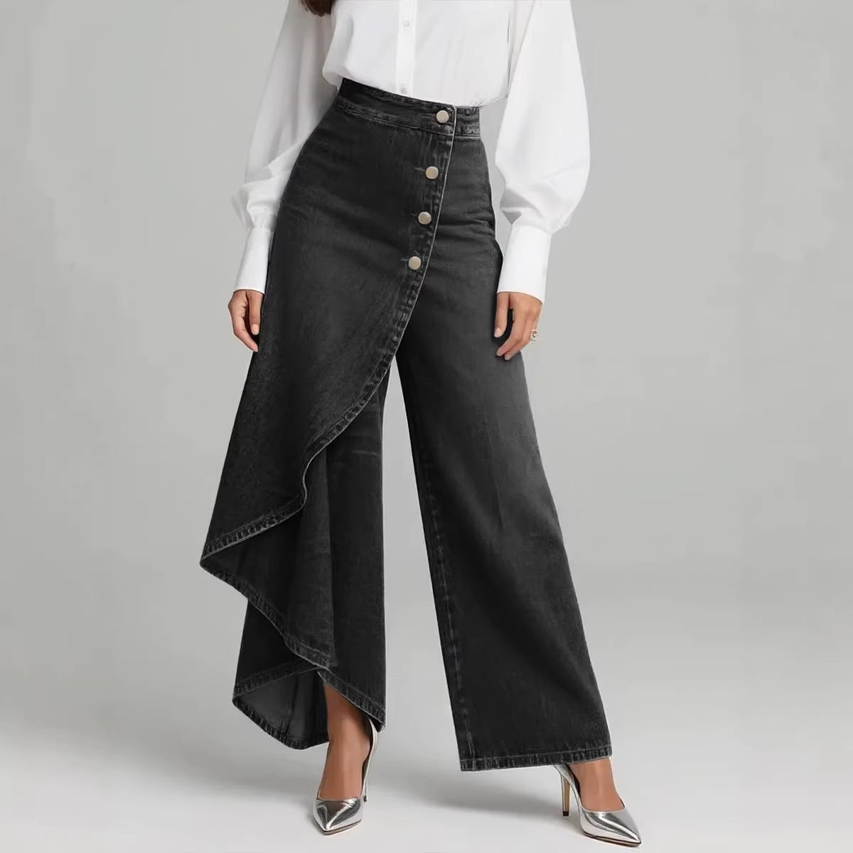 Wide Leg Denim Pants Elara