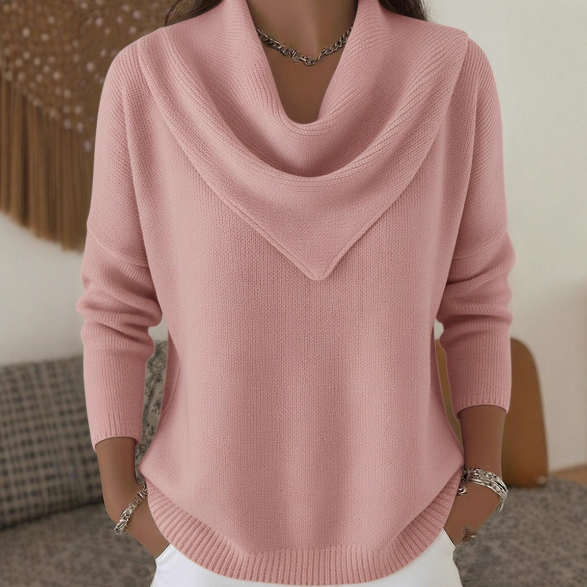 Mila™ | Relaxed Cowl-Neck Knit Sweater