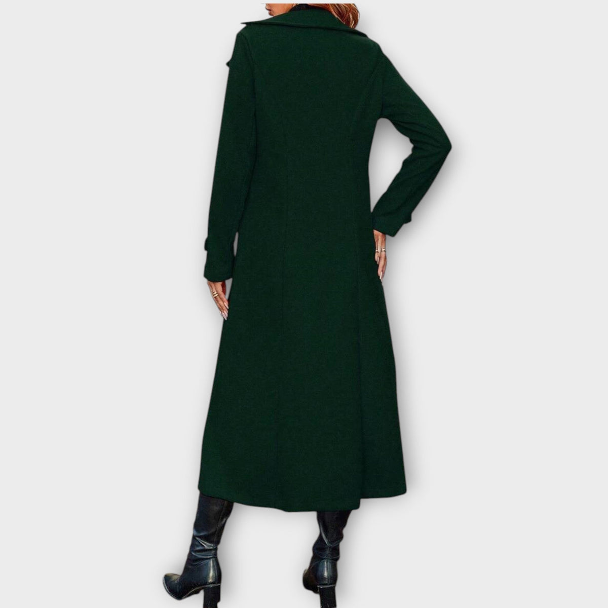 Elara – Longline Double-Breasted Winter Coat