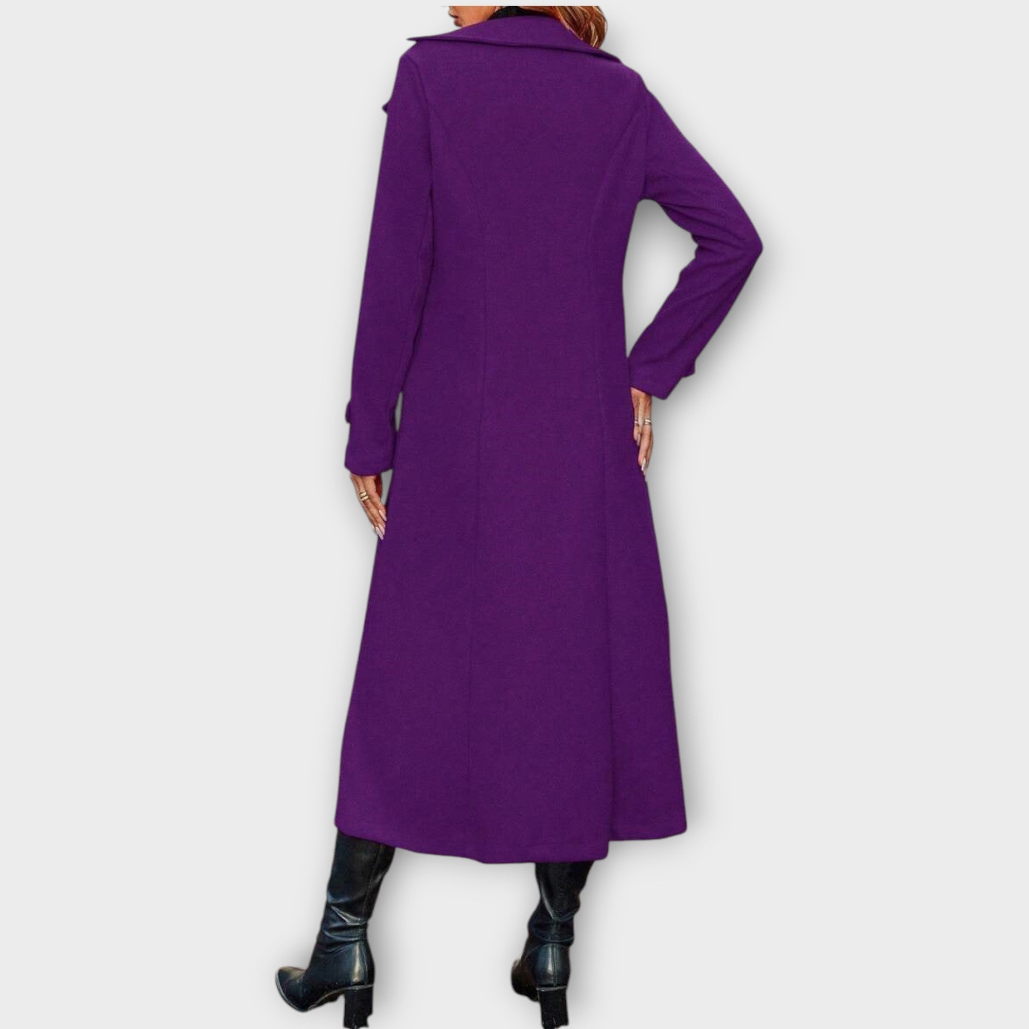 Elara – Longline Double-Breasted Winter Coat