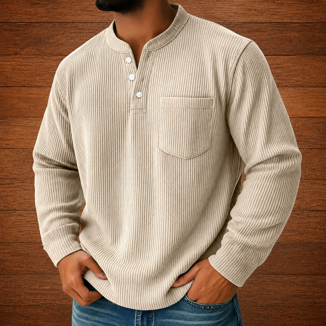Merrick | Ribbed Button Collar Shirt