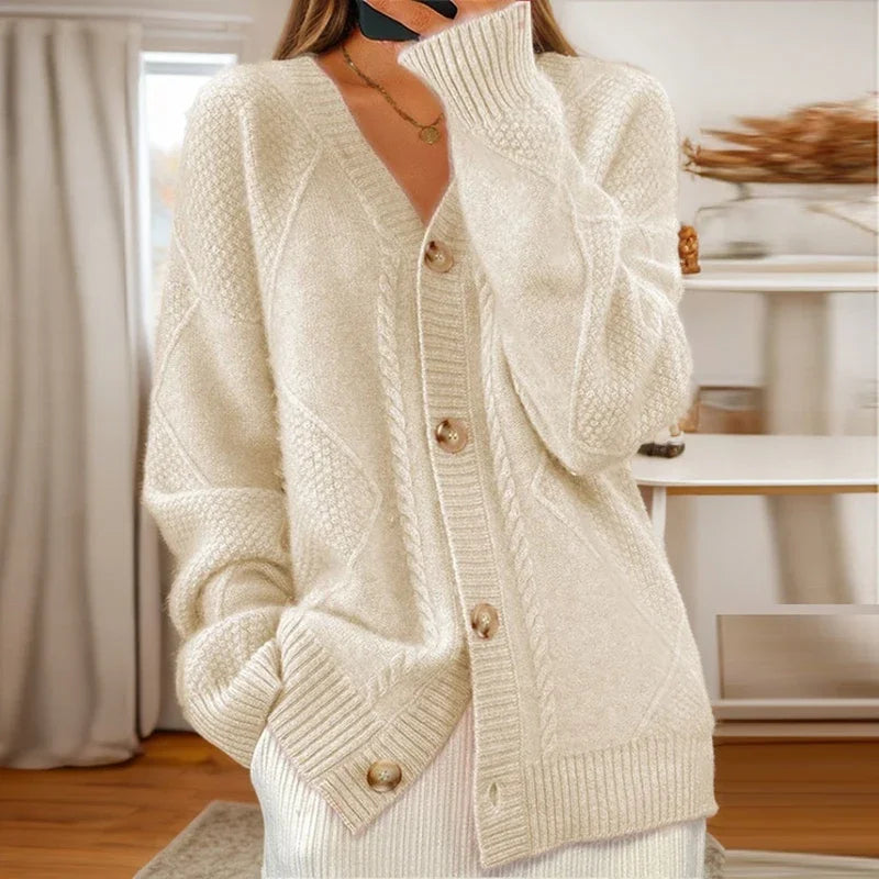 EVERLY – COZY KNIT BUTTON-DOWN CARDIGAN