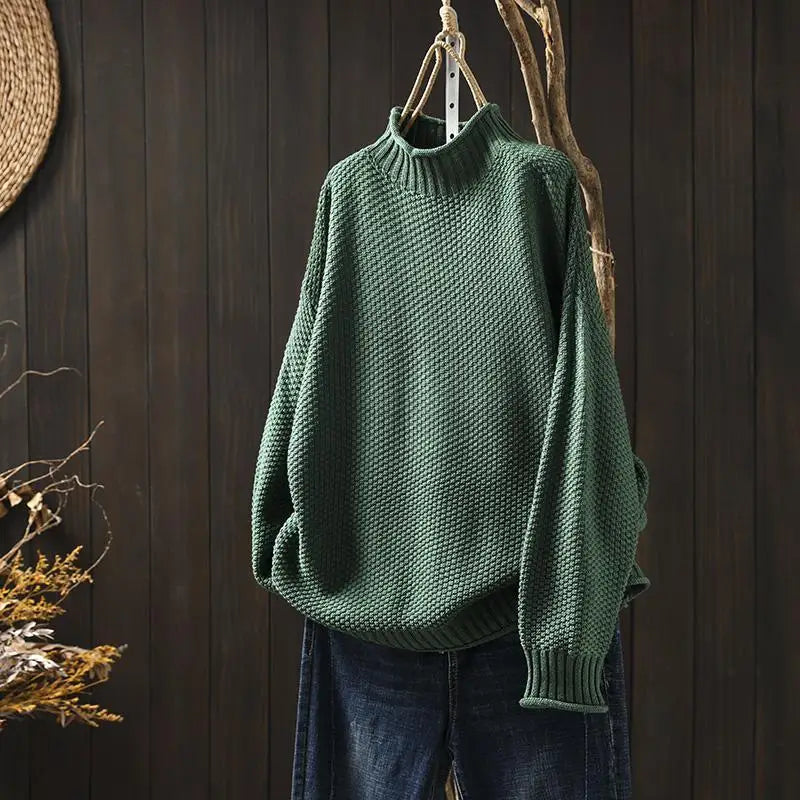 Oriane Textured High-Neck Jumper