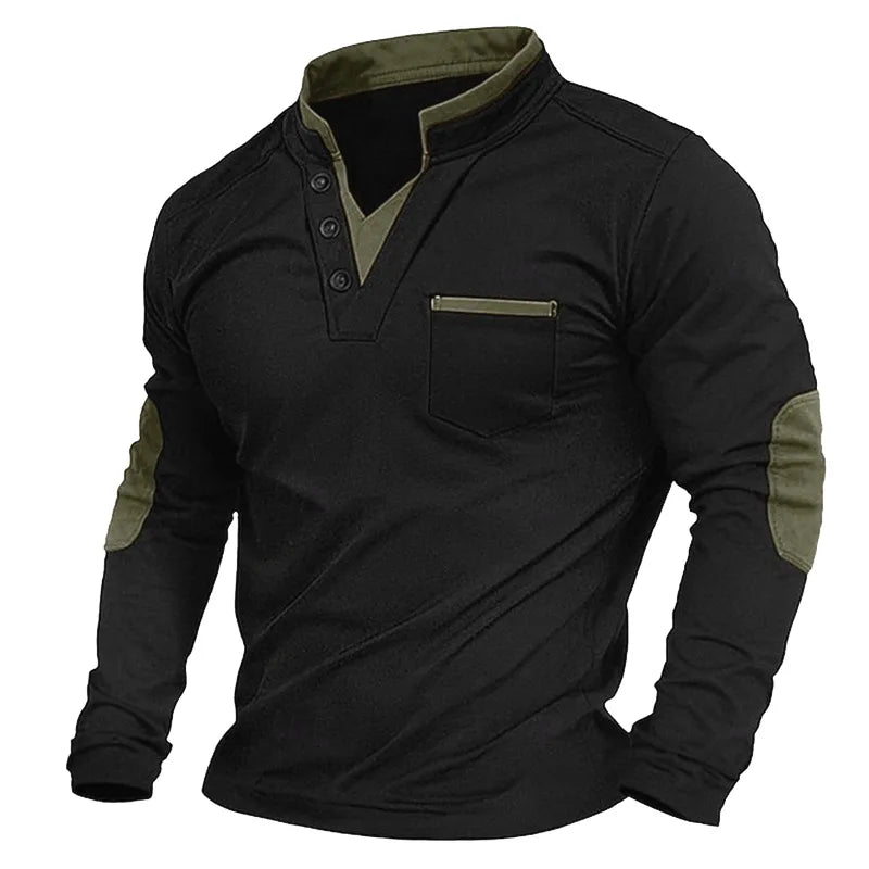 DYLAN – CONTRAST DETAIL LONG-SLEEVE SHIRT