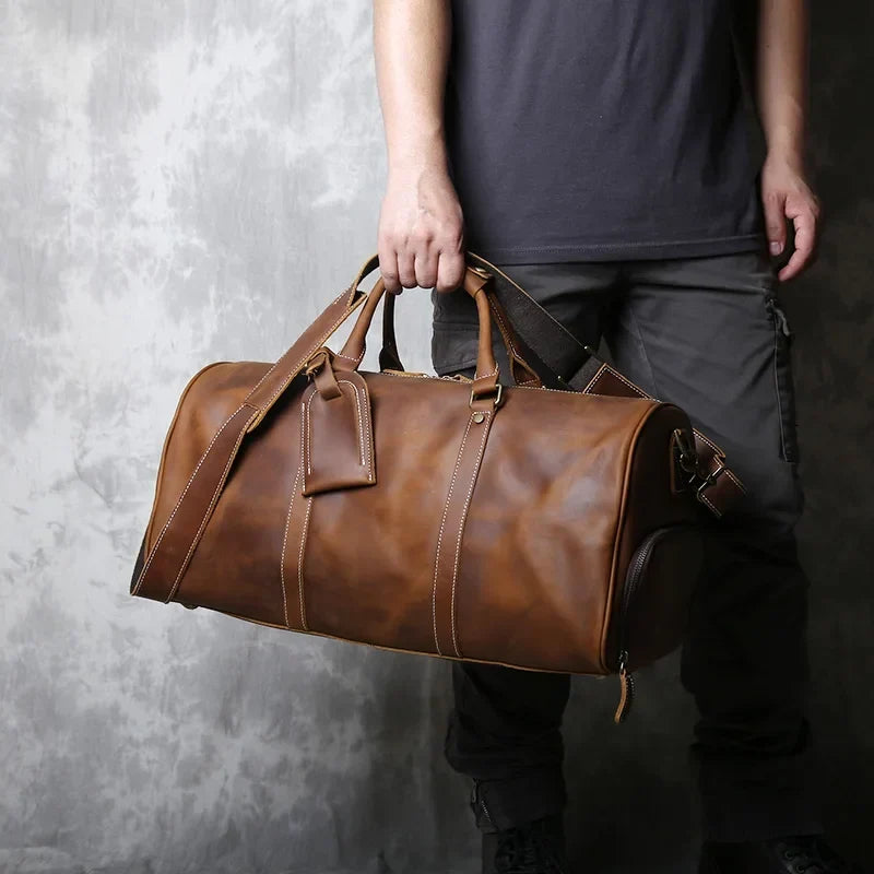 Full-Grain Leather Weekender Bag