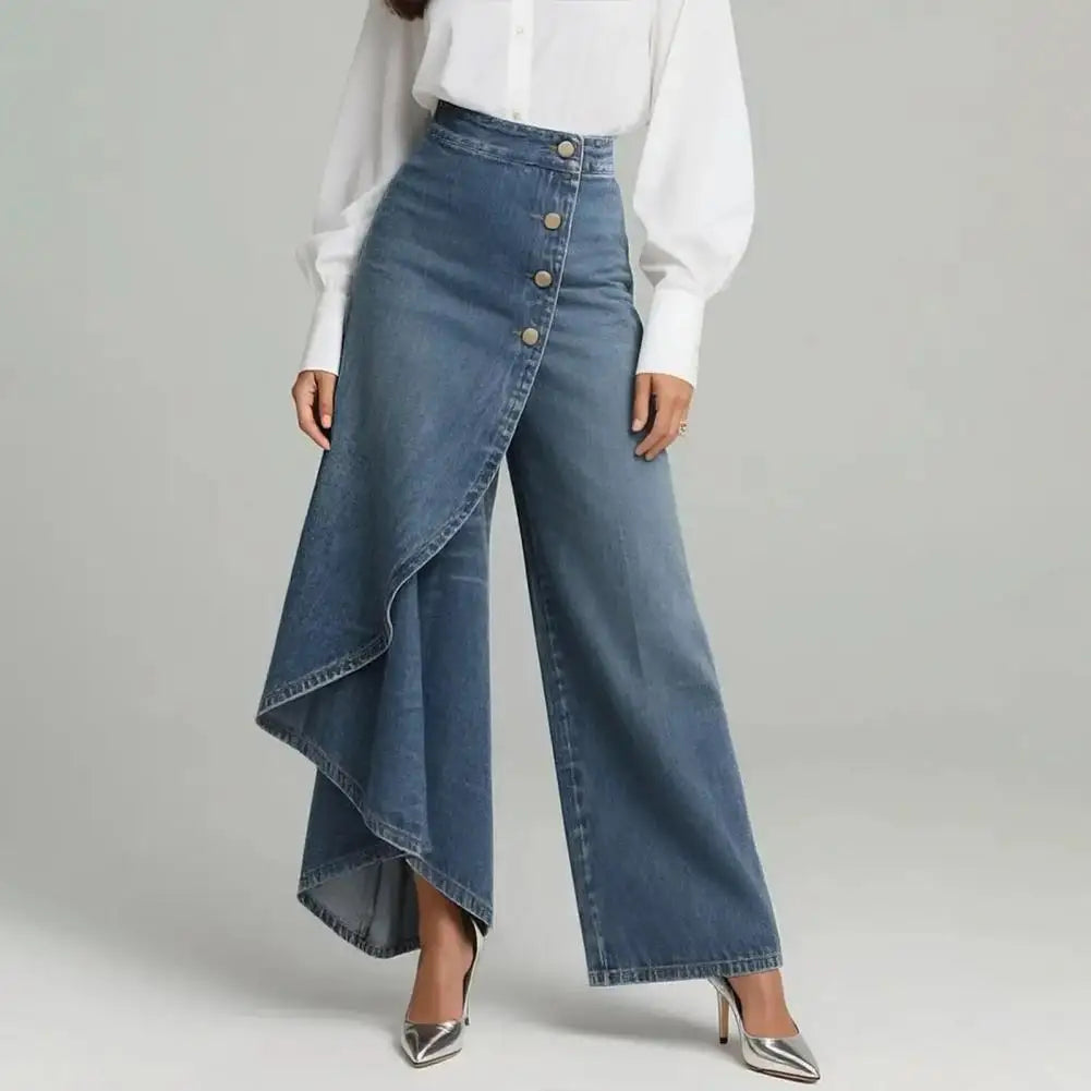 Wide Leg Denim Pants Elara