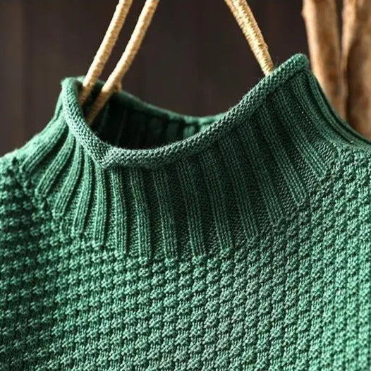 Oriane Textured High-Neck Jumper