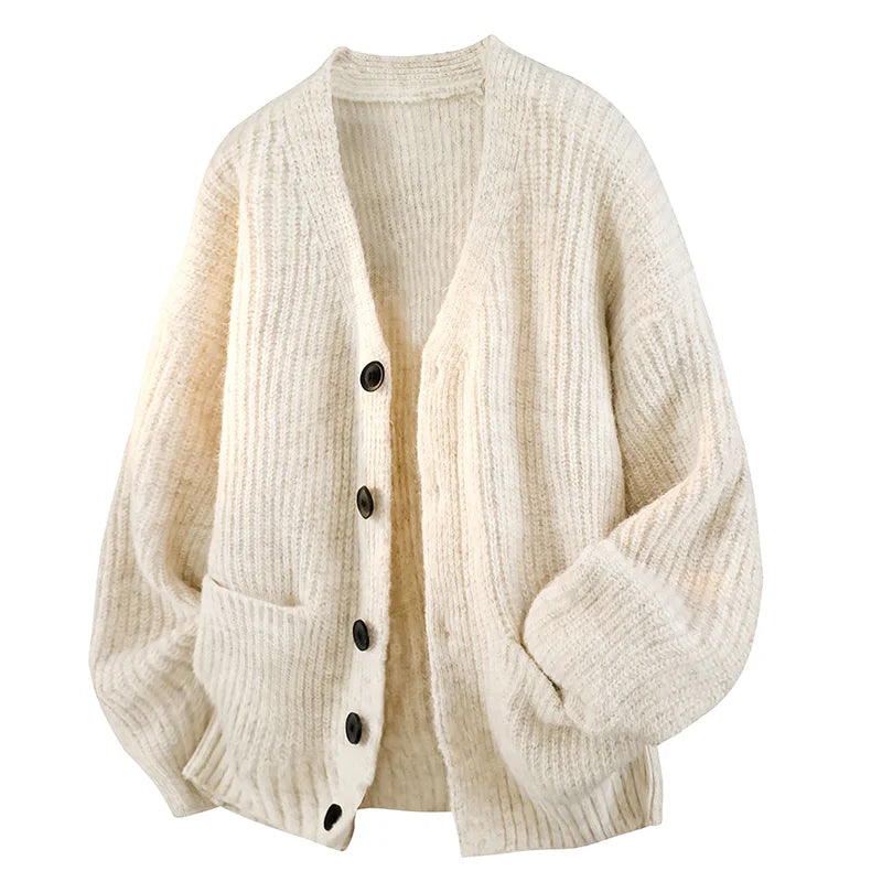 Ludo - Grobstrick-Cardigan mit Knopfleiste