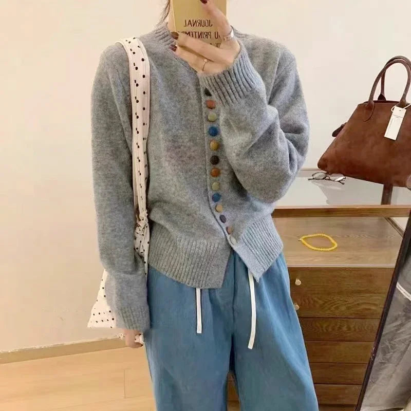 AUDREY – MULTICOLOR BUTTON KNIT CARDIGAN
