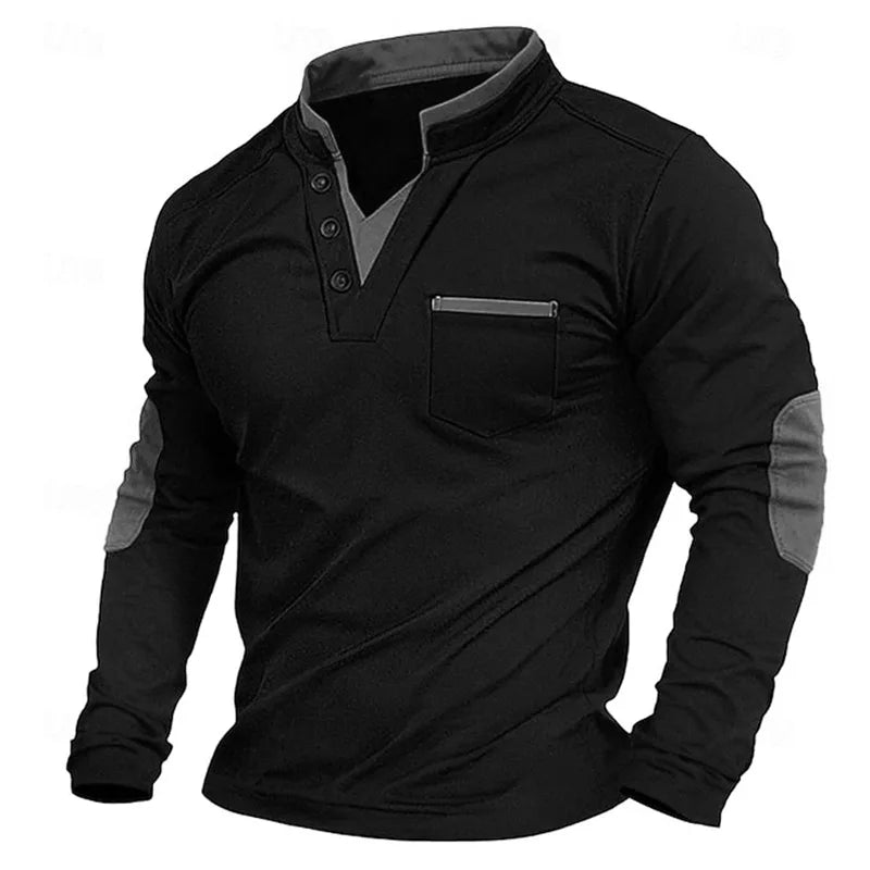 DYLAN – CONTRAST DETAIL LONG-SLEEVE SHIRT