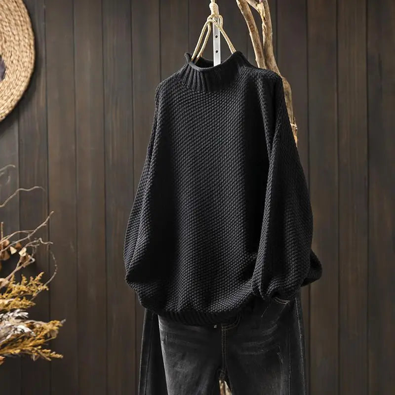 Oriane Textured High-Neck Jumper