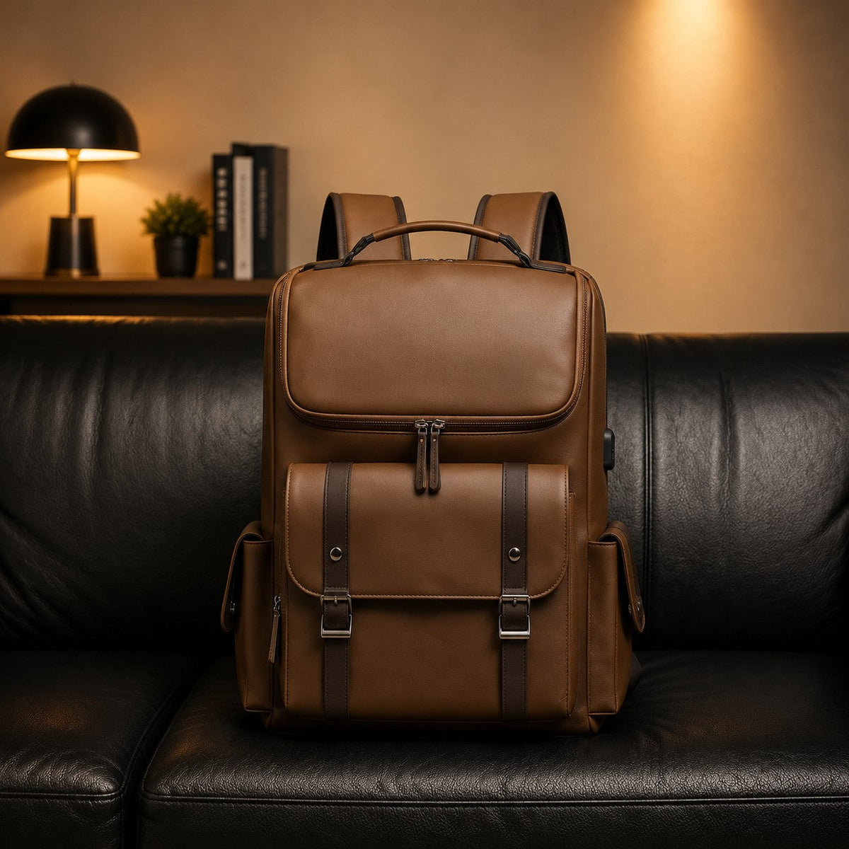 SLEEK PANEL LEATHER BACKPACK I