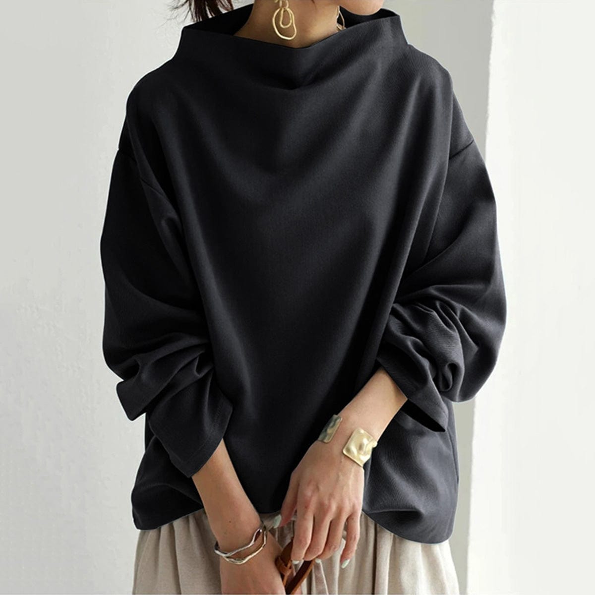 Isabella | Elegant High-Neck Relaxed Sweater