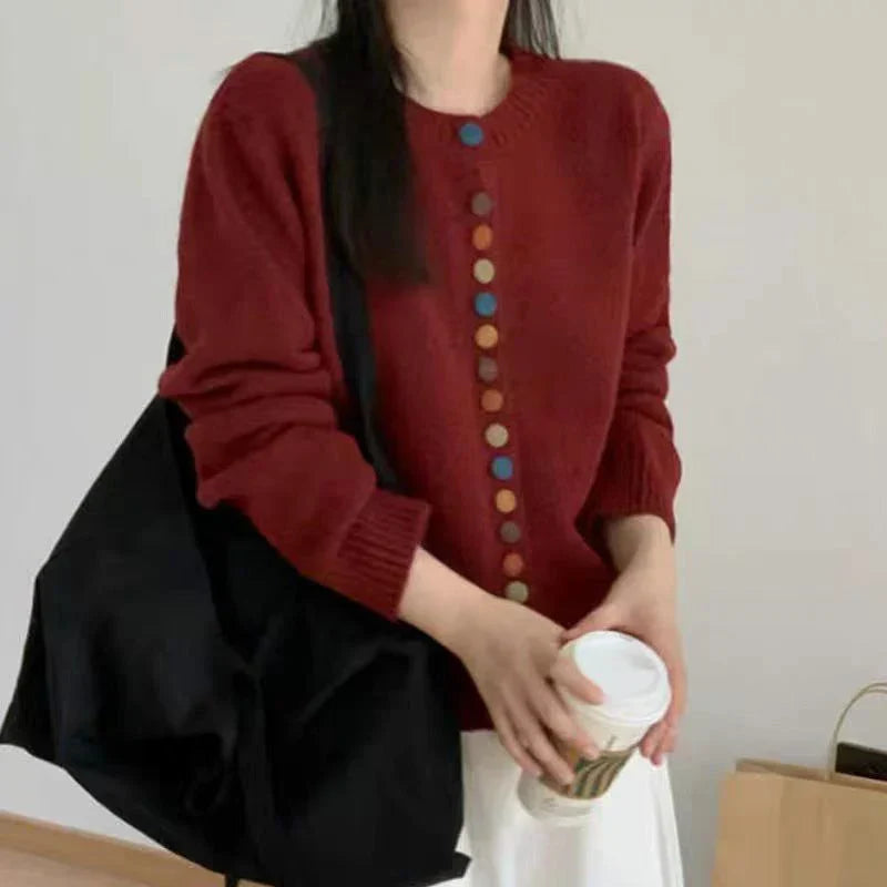 AUDREY – MULTICOLOR BUTTON KNIT CARDIGAN