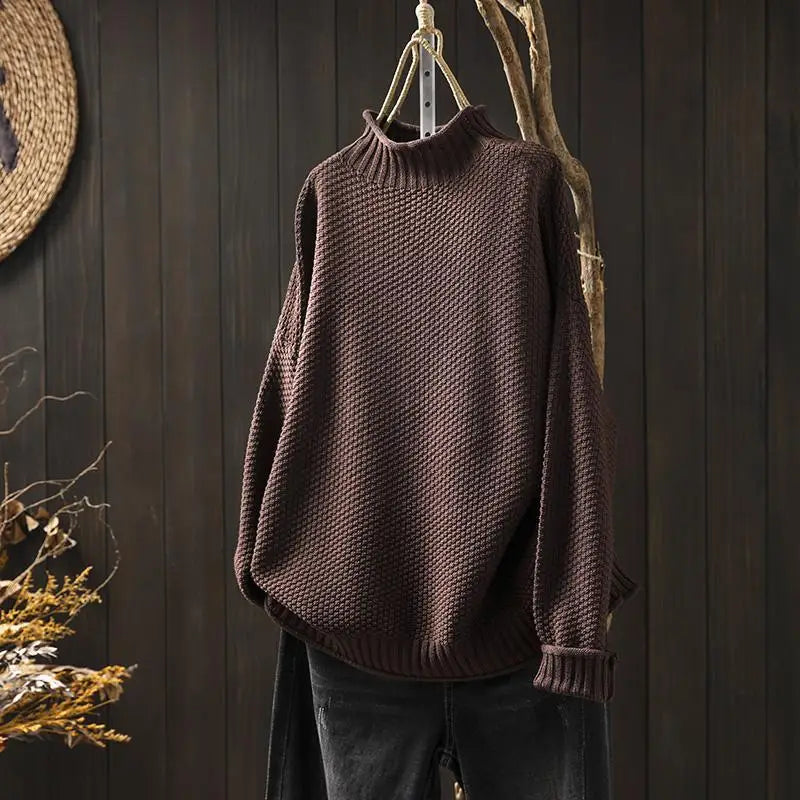 Oriane Textured High-Neck Jumper
