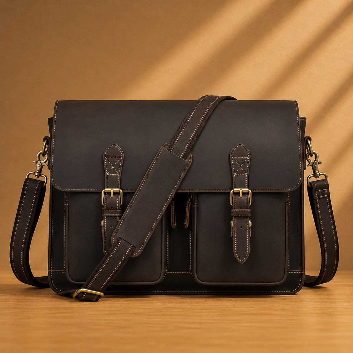 VINTAGE COWHIDE LEATHER BRIEFCASE