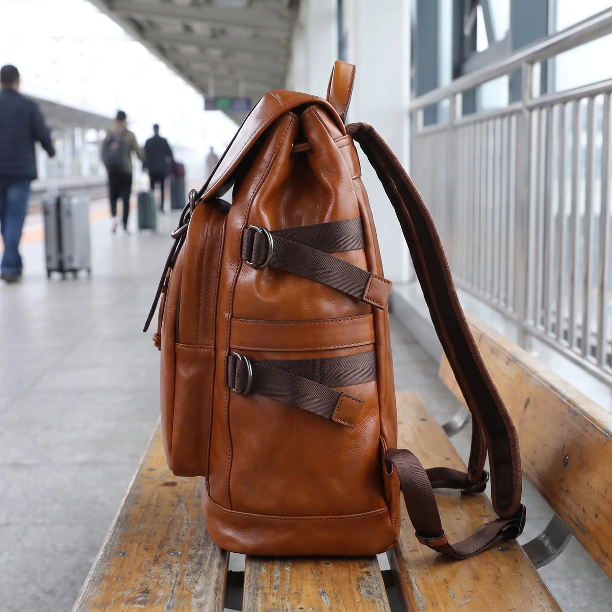 VINTAGE COWHIDE TRAVEL BACKPACK