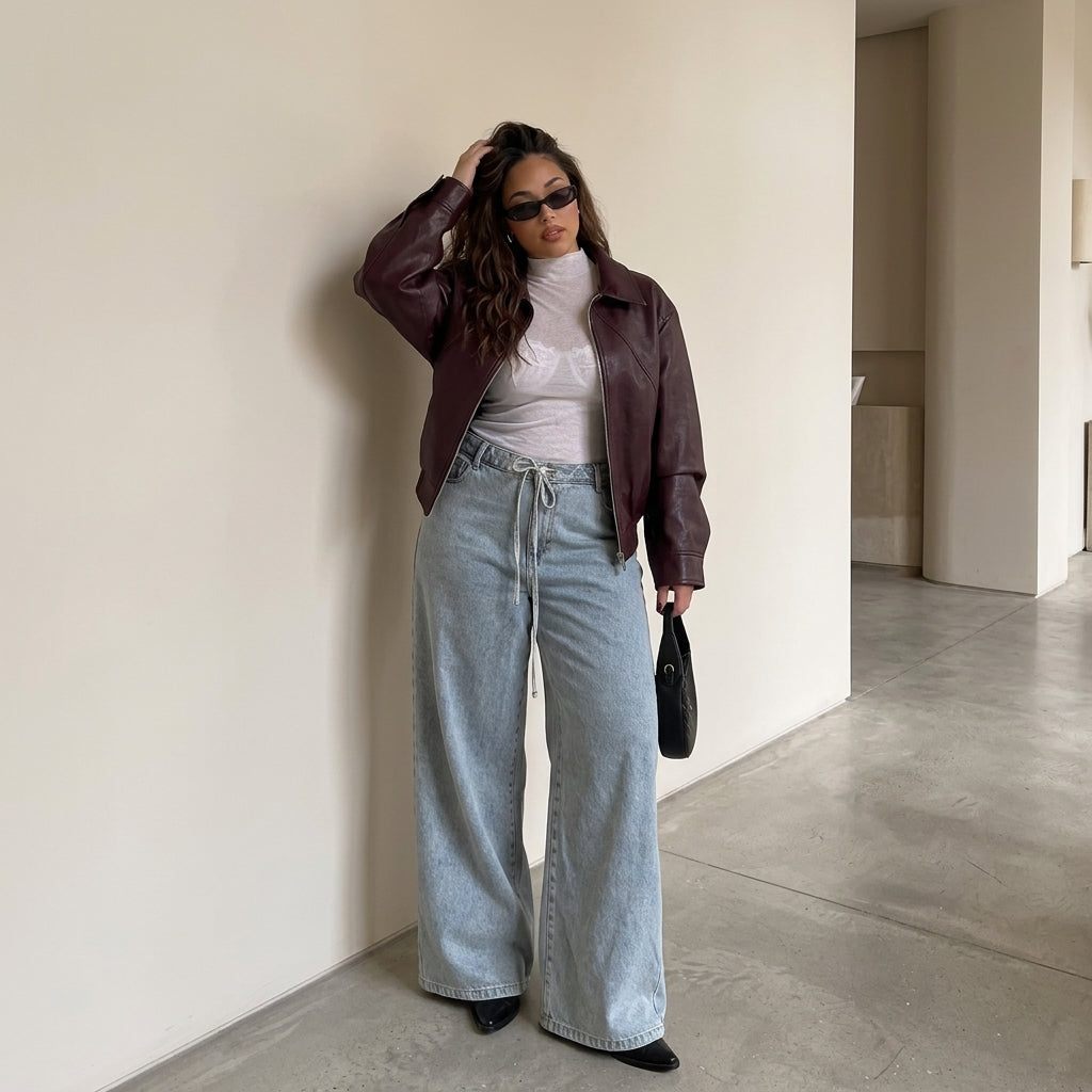 Elara | Waist-Length Leather Jacket