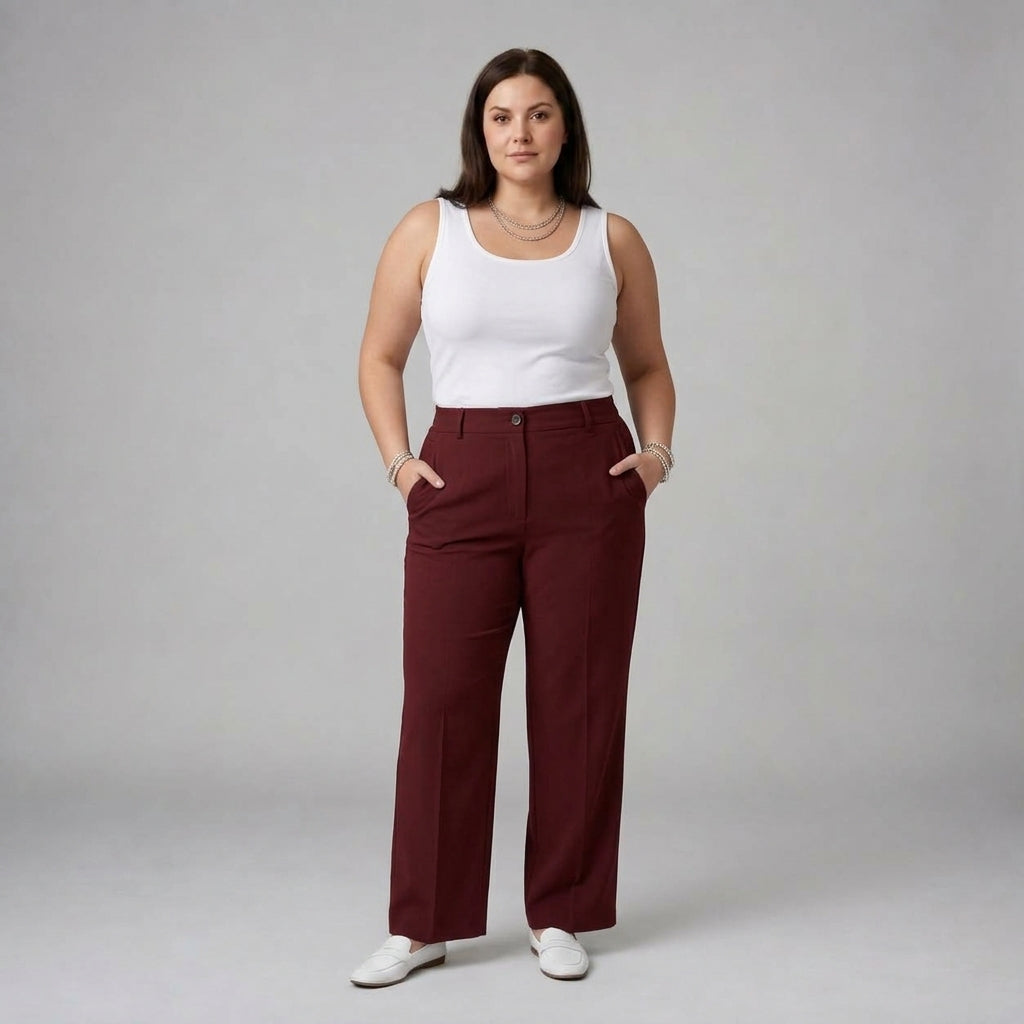 Nerissane | High Waisted Straight Trousers