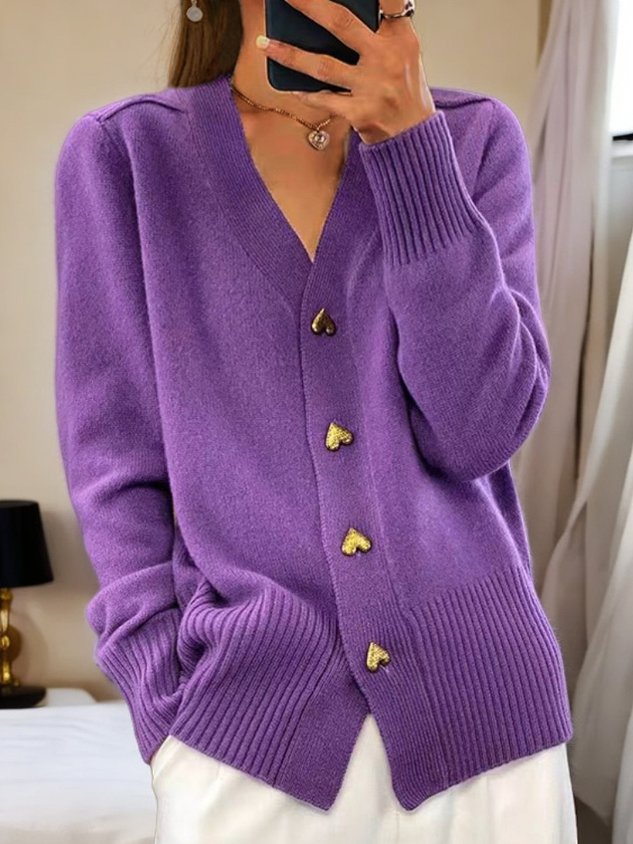 Heart Buttoned Up Cardigan
