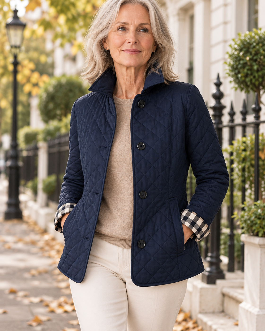 Arianell - Lightweight Quilted Jacket worn by a mature London model