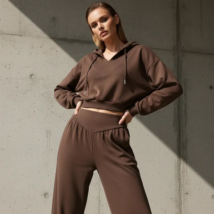 Elodie – Cropped Hoodie & Wide-Leg Trousers Set