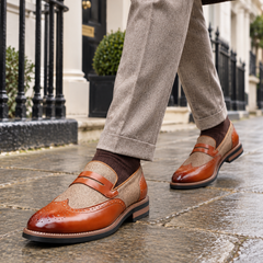 Belvoir Wingtip Loafers worn in London